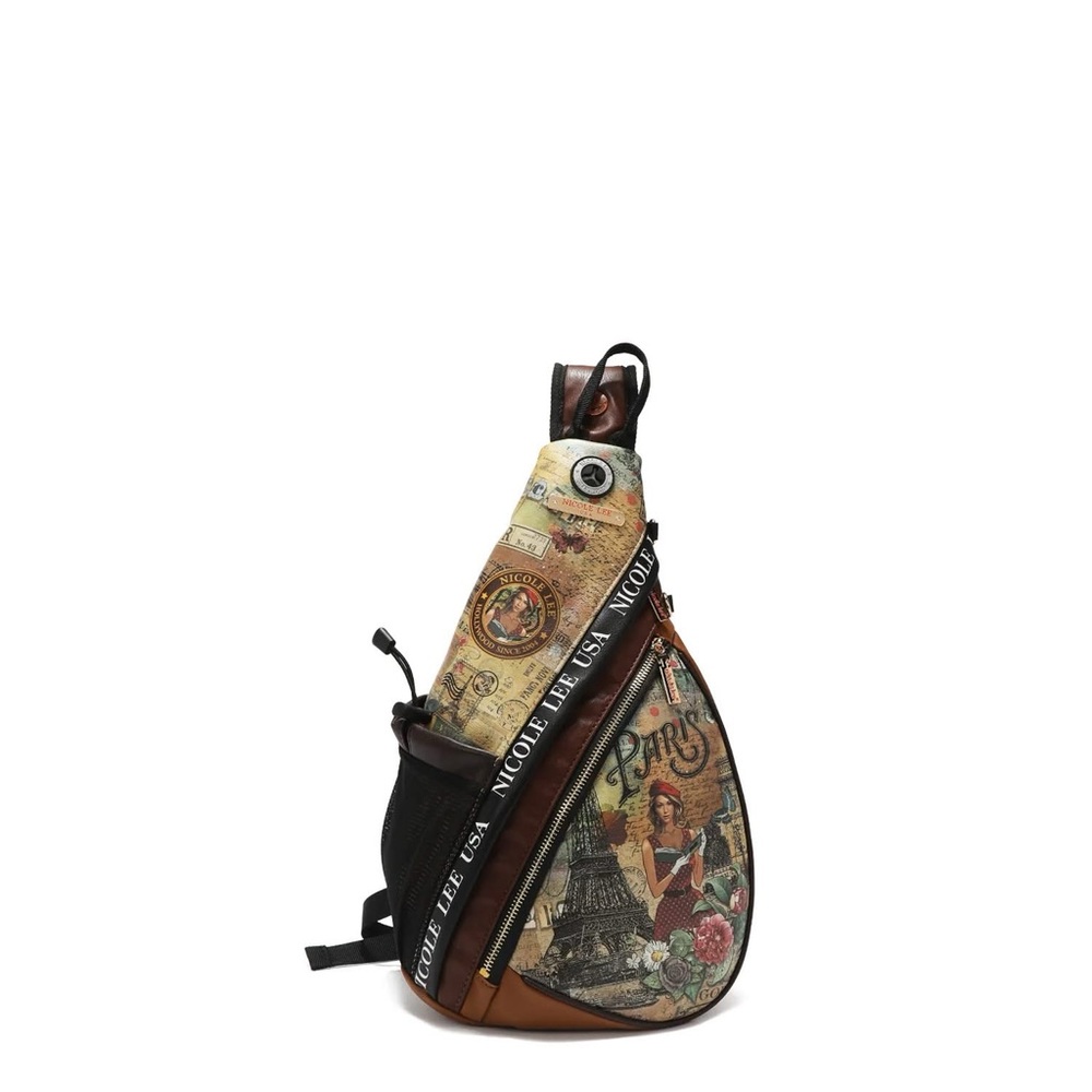 Nicole Lee Vintage Paris Print Backpack